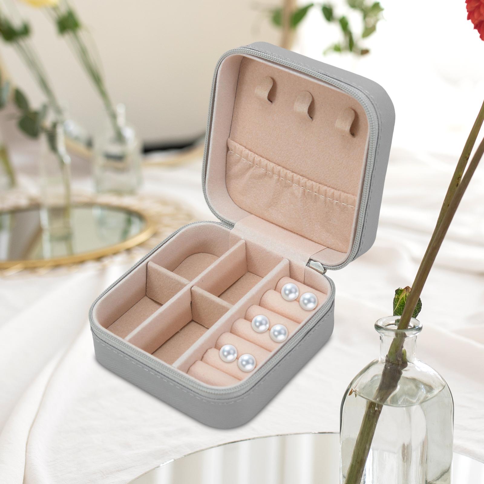 Jewelry Box Container Showcase Jewelry Storage Box for Pendant Charm Earring Gray
