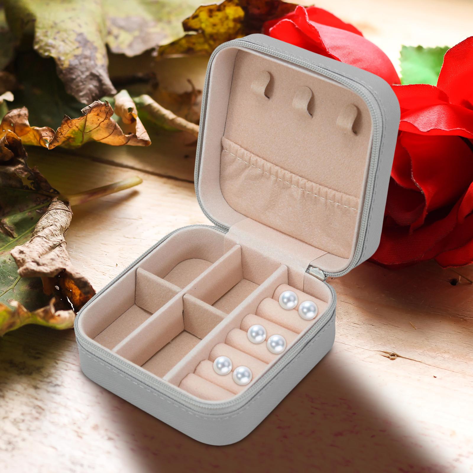 Jewelry Box Container Showcase Jewelry Storage Box for Pendant Charm Earring Gray