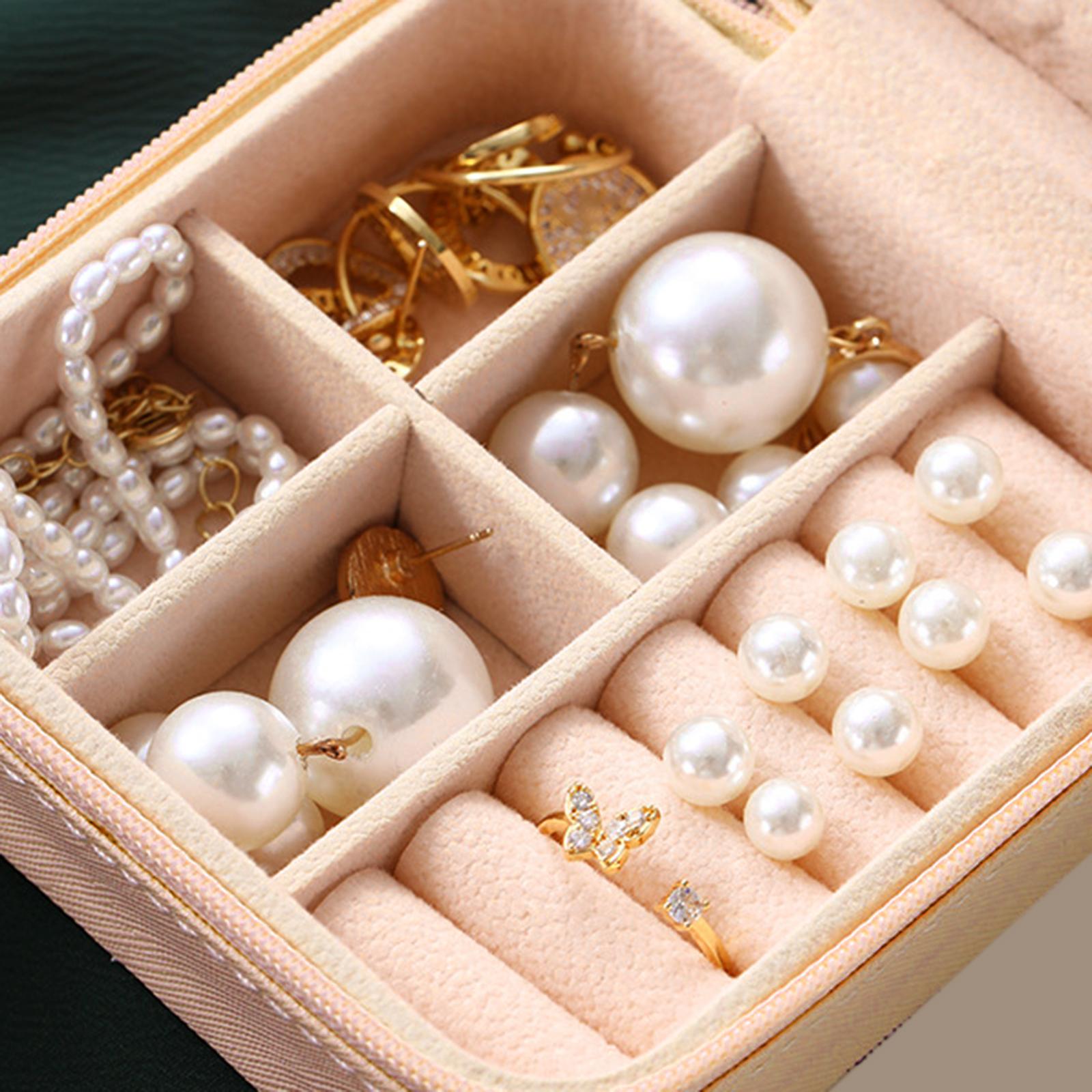 Jewelry Box Container Showcase Jewelry Storage Box for Pendant Charm Earring Pink