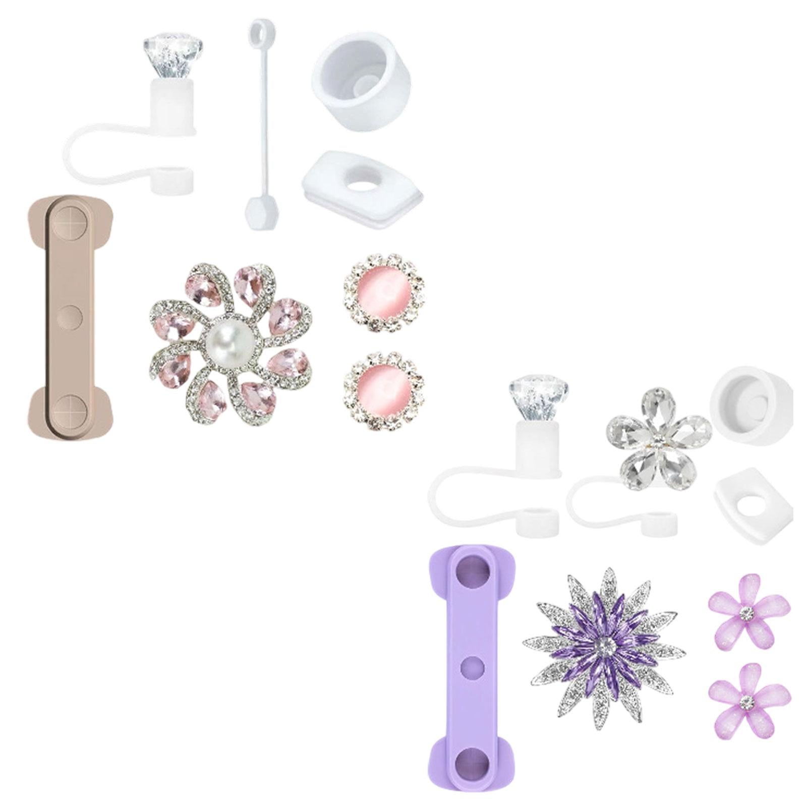 Cup Accessories Set Elegant for Tumbler Reusable Fashion Cup Decorations Set Style A