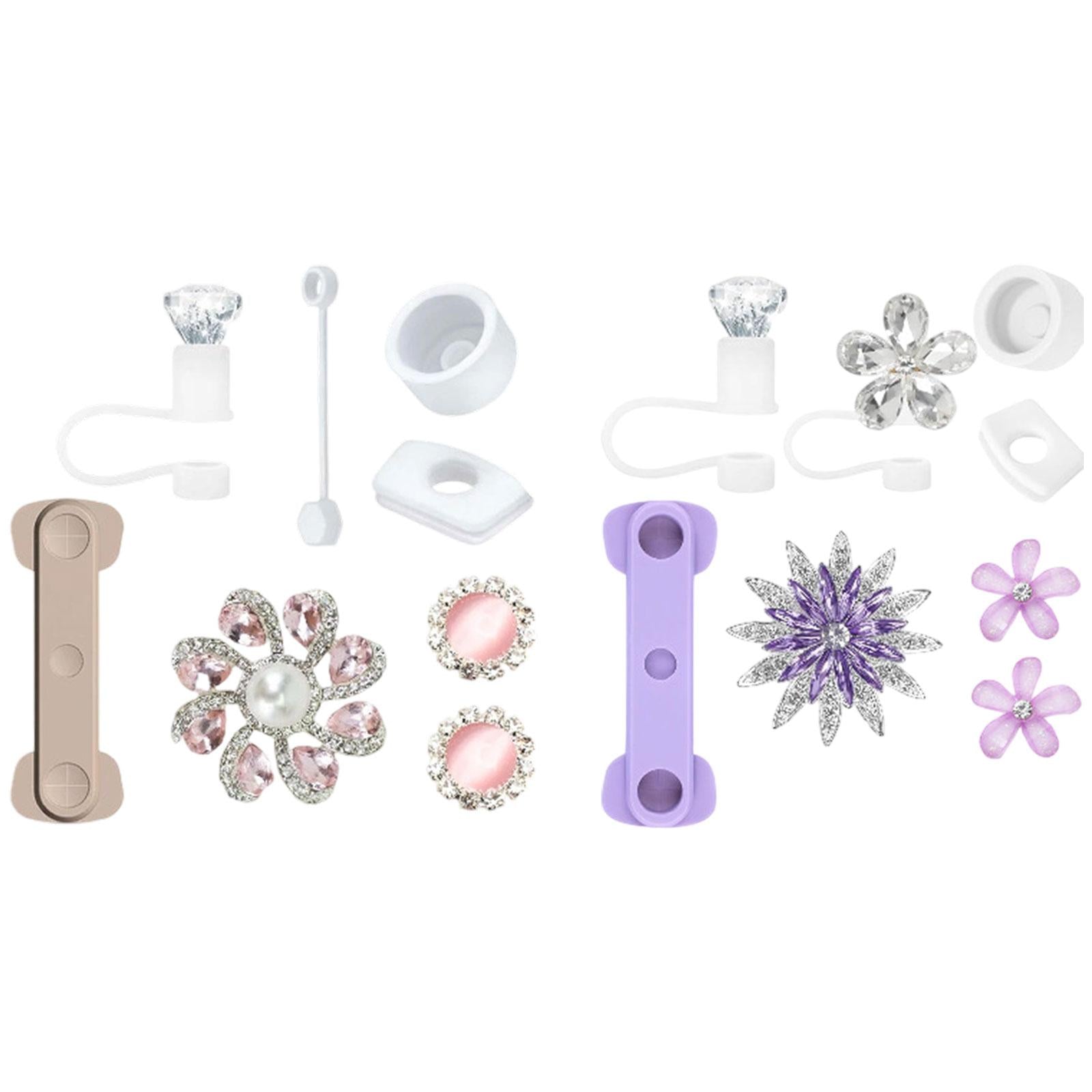 Cup Accessories Set Elegant for Tumbler Reusable Fashion Cup Decorations Set Style A