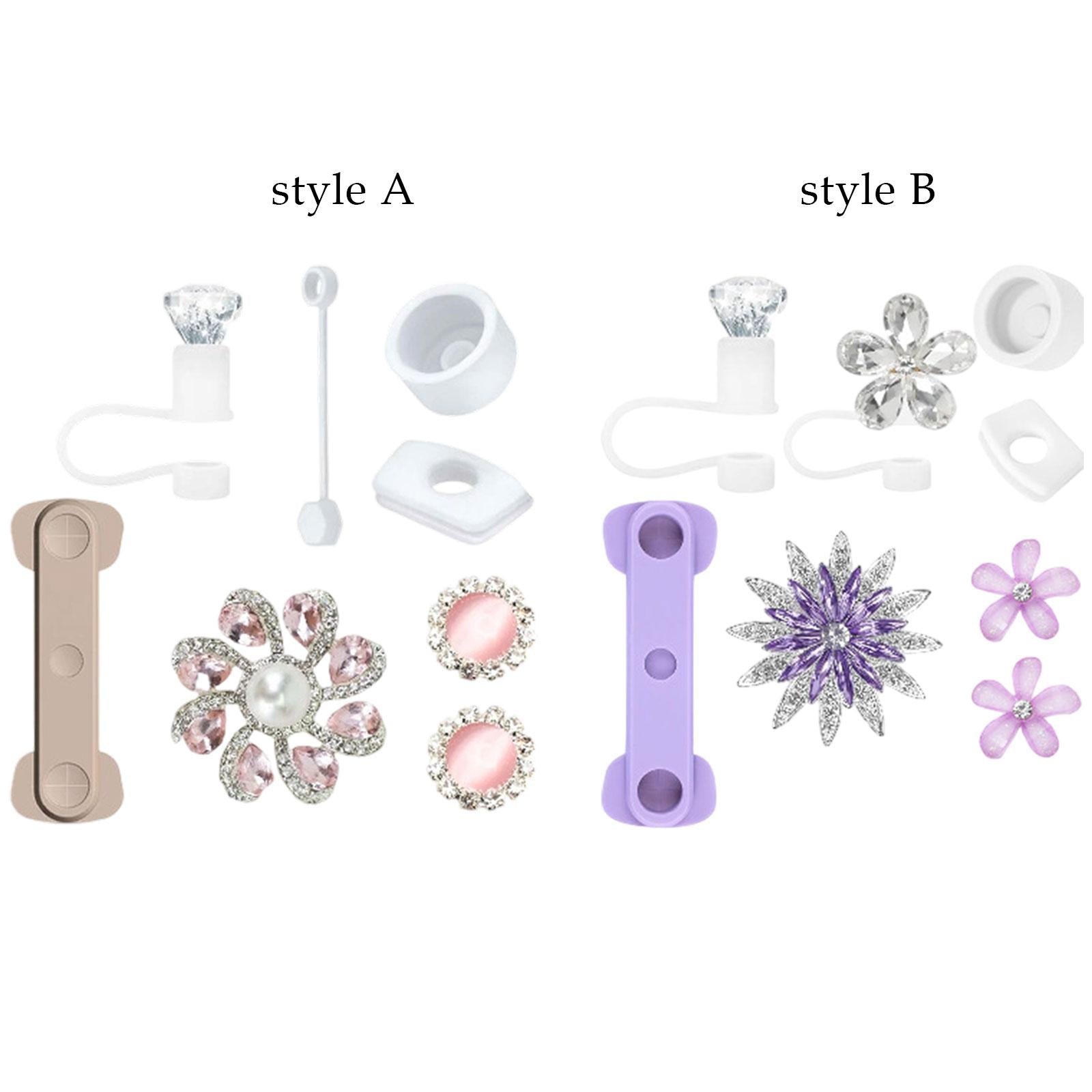 Cup Accessories Set Elegant for Tumbler Reusable Fashion Cup Decorations Set Style A