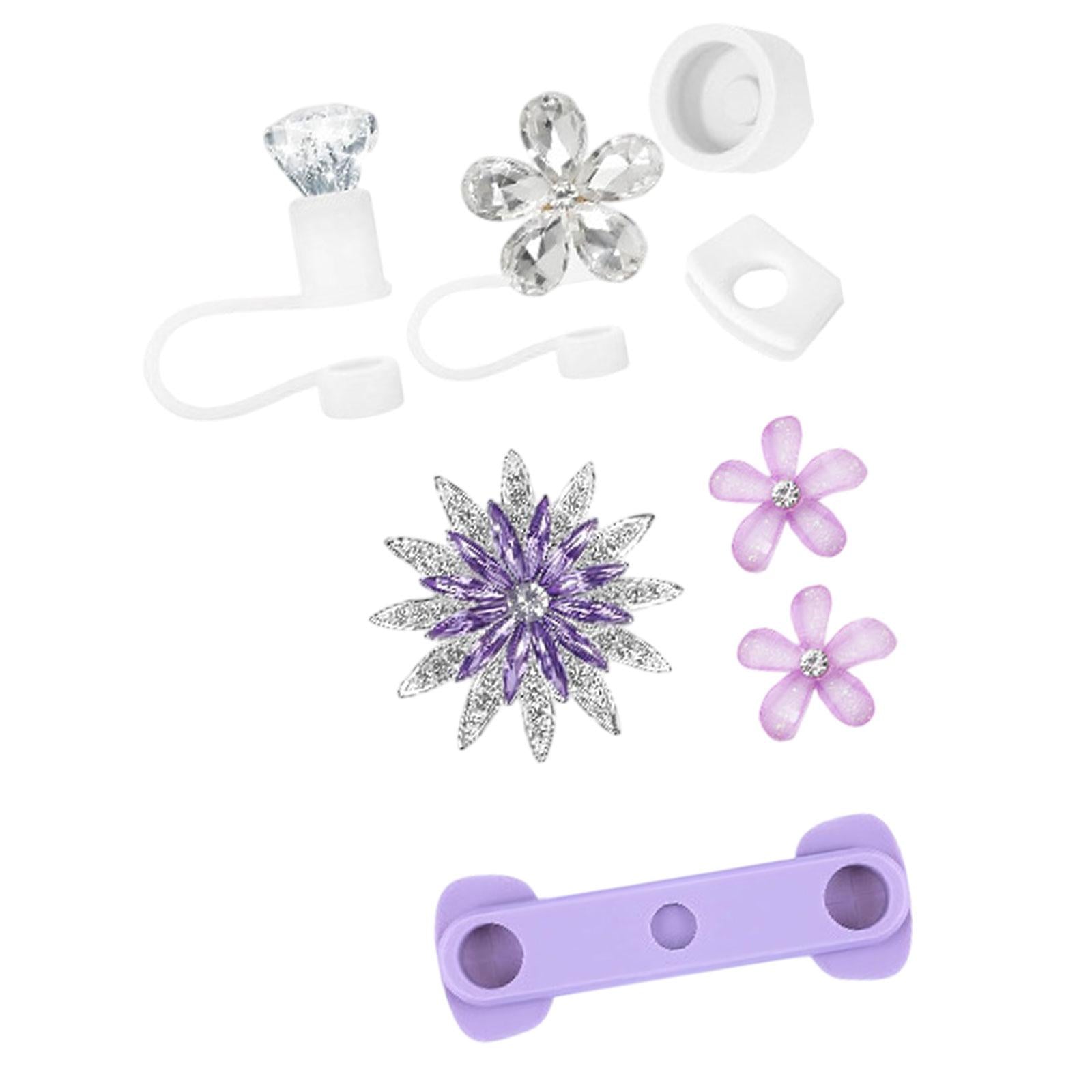 Cup Accessories Set Elegant for Tumbler Reusable Fashion Cup Decorations Set Style B