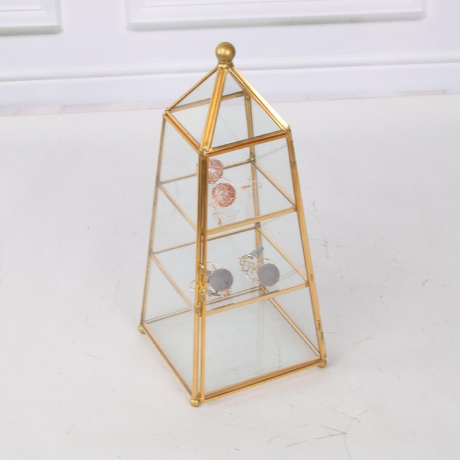 Glass Metal Jewelry Box Gift Makeup Storage Case for Anklets Rings Bracelets