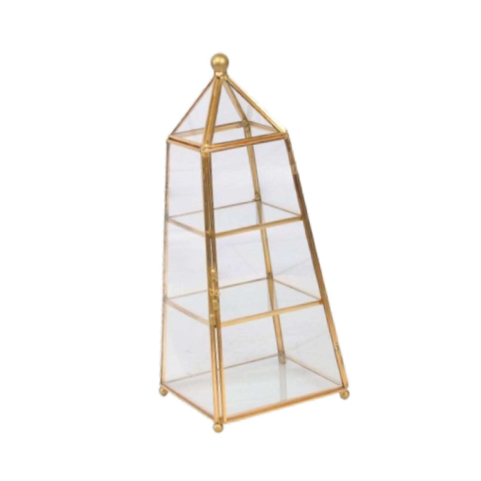 Glass Metal Jewelry Box Gift Makeup Storage Case for Anklets Rings Bracelets