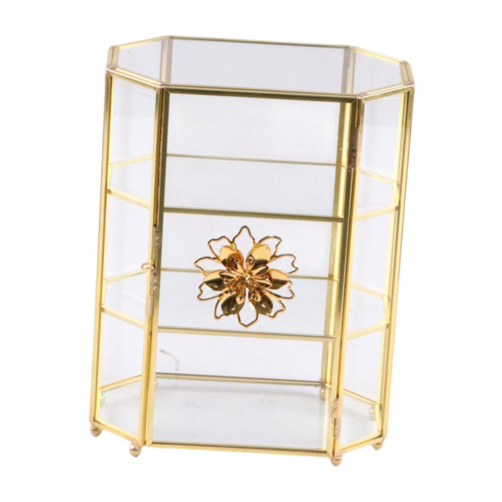 Glass Jewelry Box Clear Keepsake Trinket Box for Cufflinks Earrings Lipstick