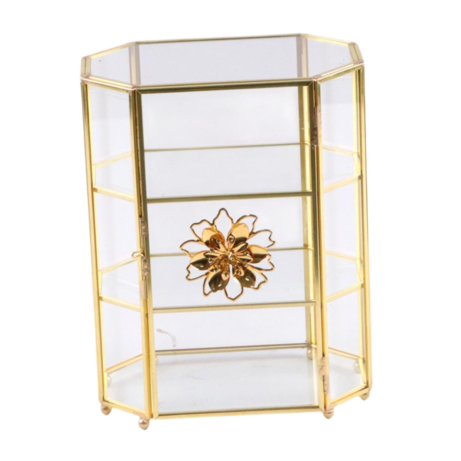 Glass Jewelry Box Clear Keepsake Trinket Box for Cufflinks Earrings Lipstick