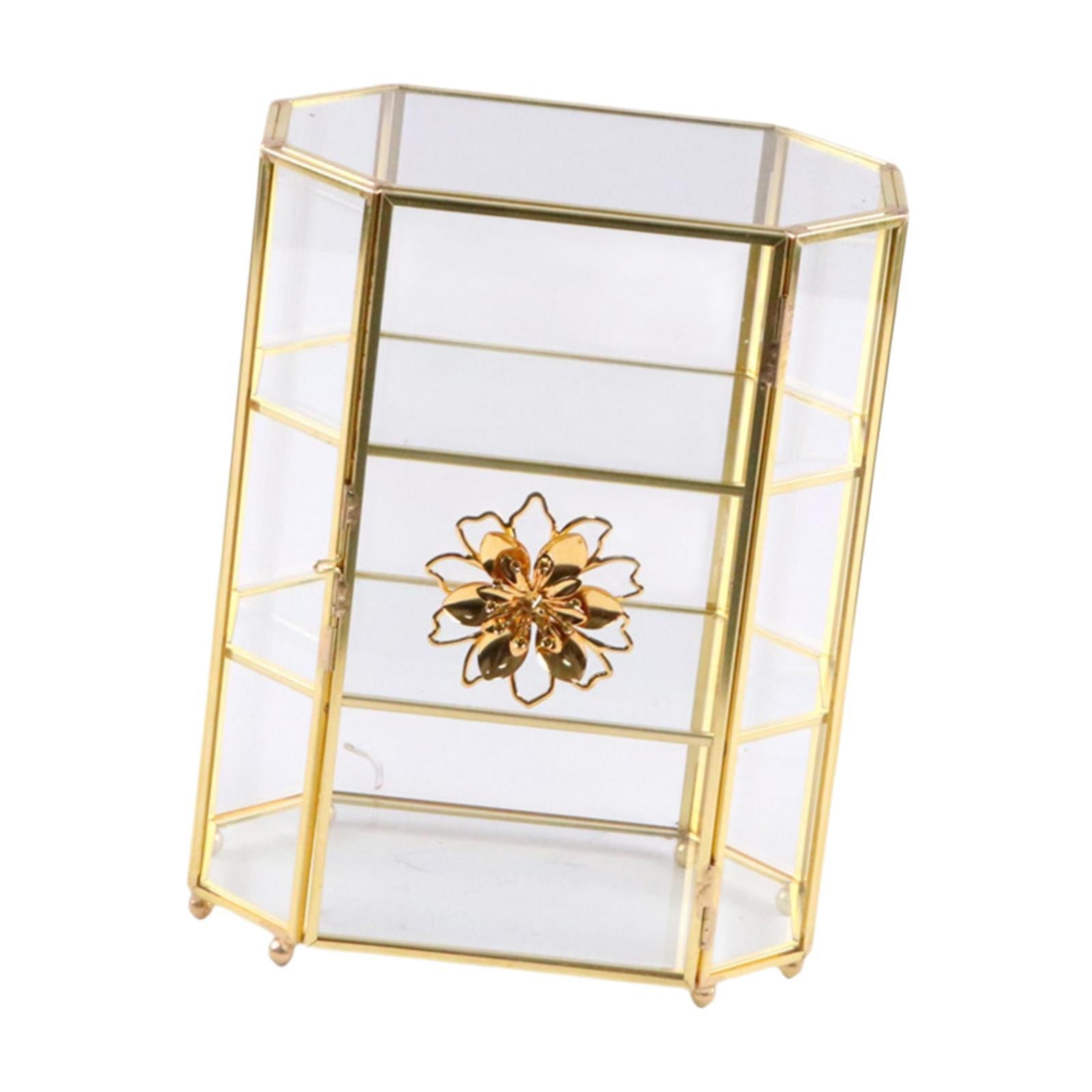 Glass Jewelry Box Clear Keepsake Trinket Box for Cufflinks Earrings Lipstick