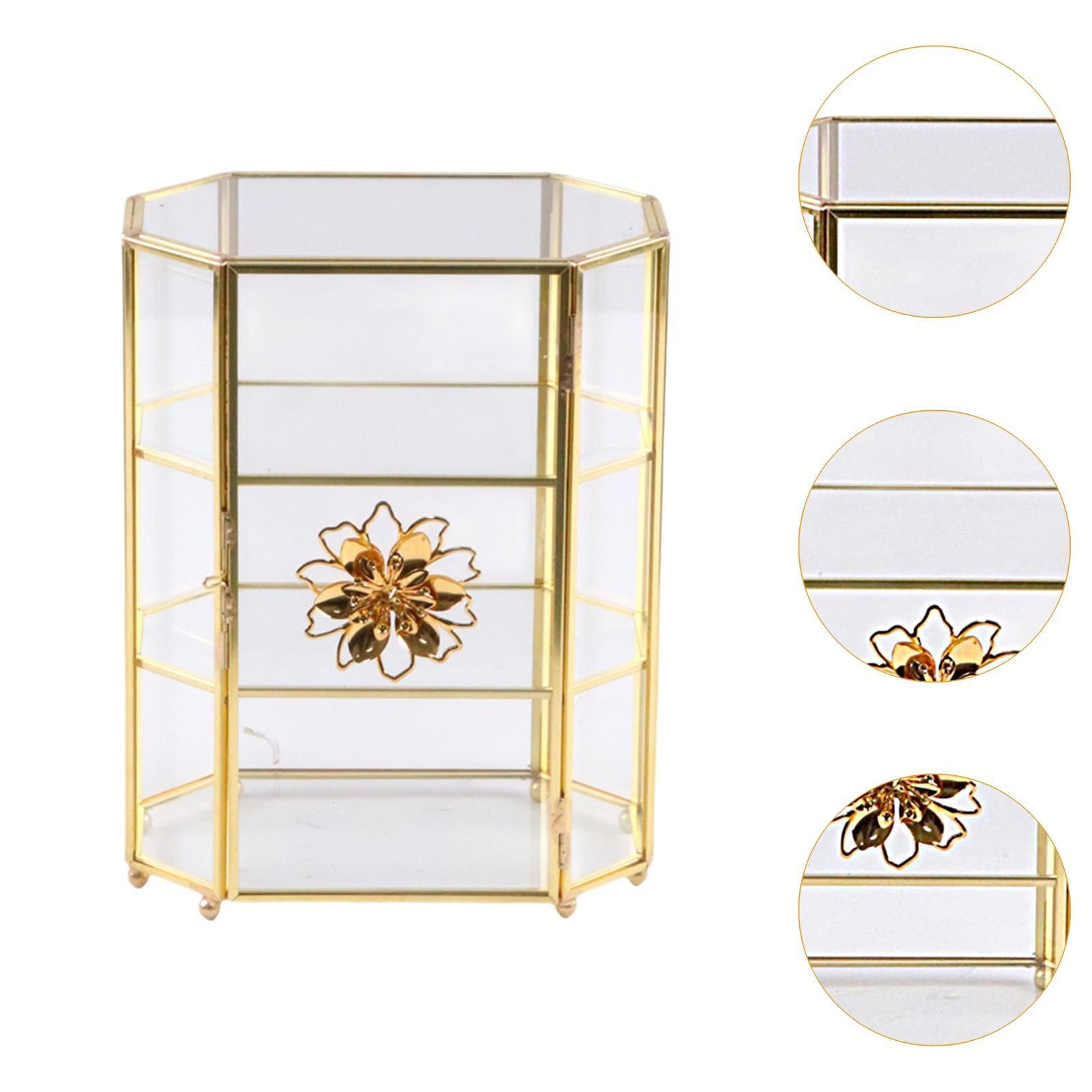 Glass Jewelry Box Clear Keepsake Trinket Box for Cufflinks Earrings Lipstick