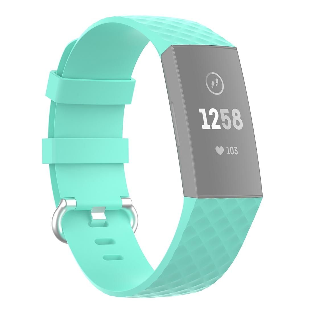 18mm Silver Color Buckle TPU Wrist Strap Watch Band for Fitbit Charge 4 / Charge 3 / Charge 3 SE, Size: L (Green)
