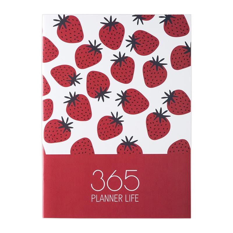 Cute Plant Schedule A4 Efficiency Manual Creative Plan Notebook (A4 Strawberry)