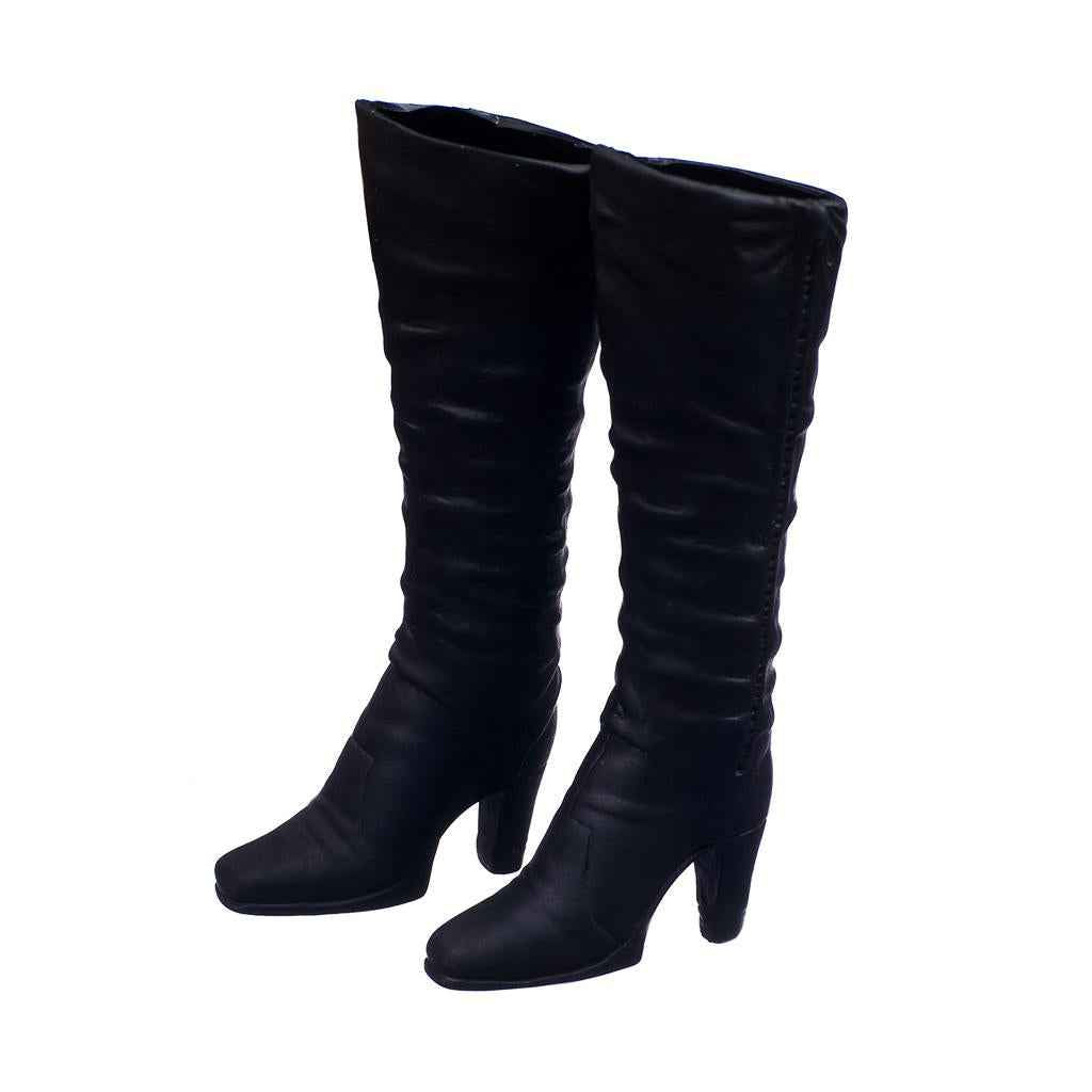 Black 1/6 Scale Long Boots Shoes For 12 inch Female Action Figures Black 3