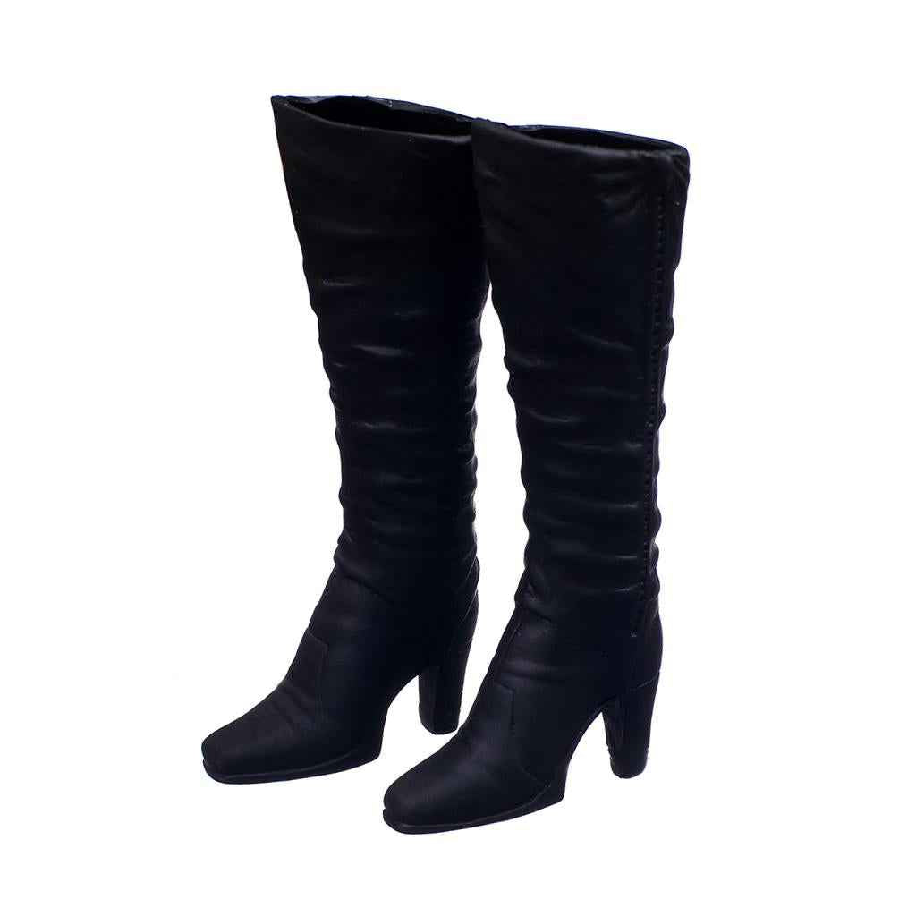 Black 1/6 Scale Long Boots Shoes For 12 inch Female Action Figures Black 3