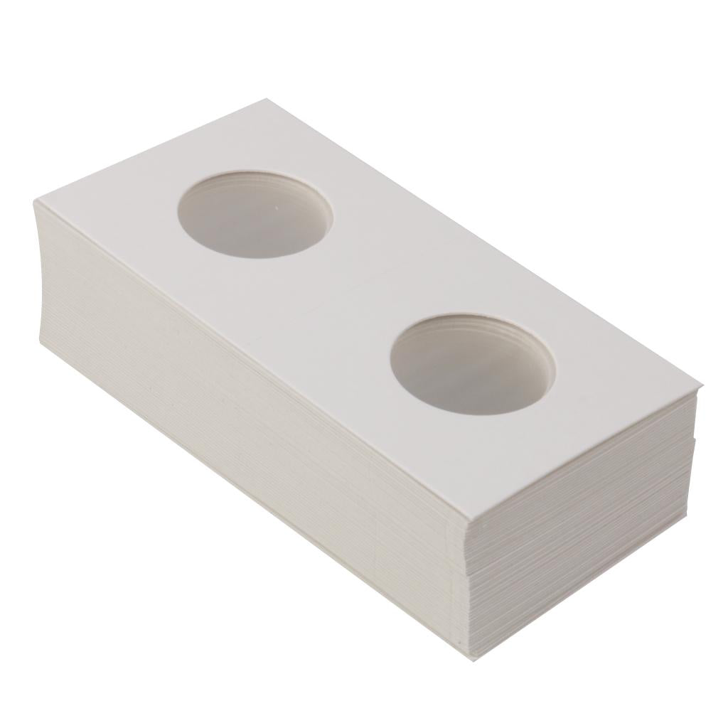 100PCS Cardboard Coin Holders Flips Mylar Coin Supplies 27.5mm + 35mm