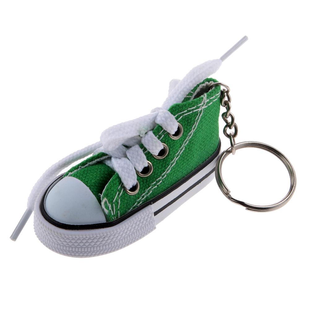 Canvas Sneaker Keyring Converse Pendant Bag Purse Car Ornament Green & Black