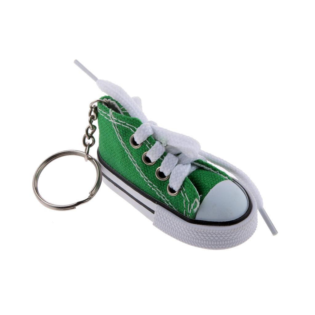 Canvas Sneaker Keyring Converse Pendant Bag Purse Car Ornament Green & Black