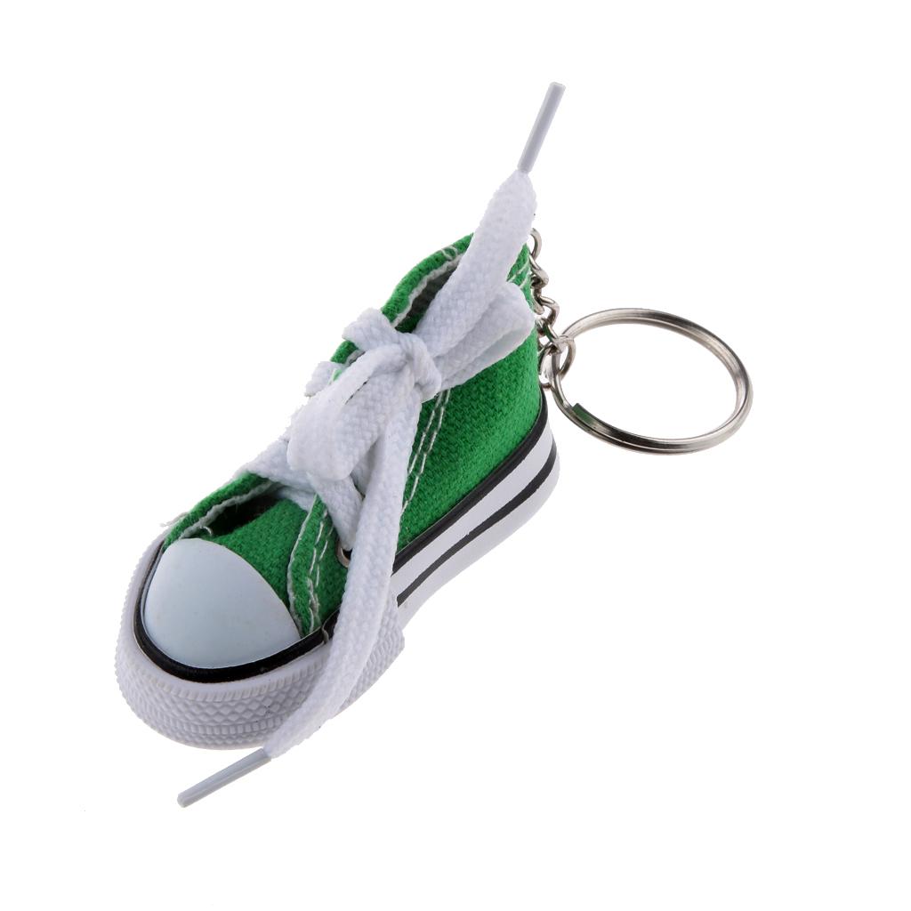 Canvas Sneaker Keyring Converse Pendant Bag Purse Car Ornament Green & Black