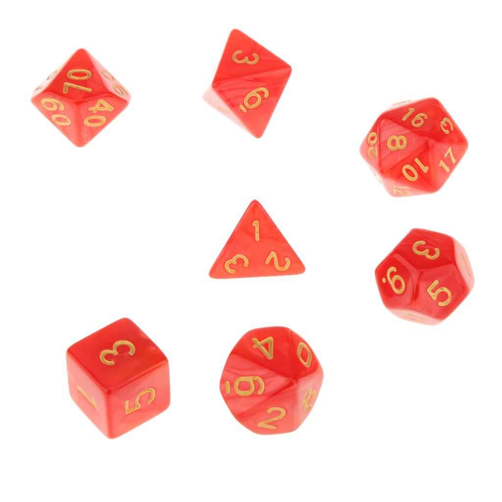 7X Polyhedral Dice 16mm for Dungeons and Dragons DND MTG Table Games Red