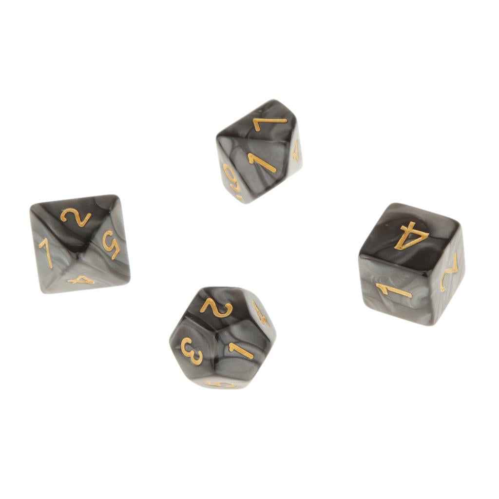 7X Polyhedral Dice 16mm for Dungeons and Dragons DND MTG Table Games Black