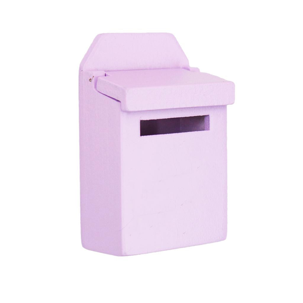 6 Pieces 1/12 Wood Mailbox With Decal Dollhouse Miniature Fairy Garden Decor