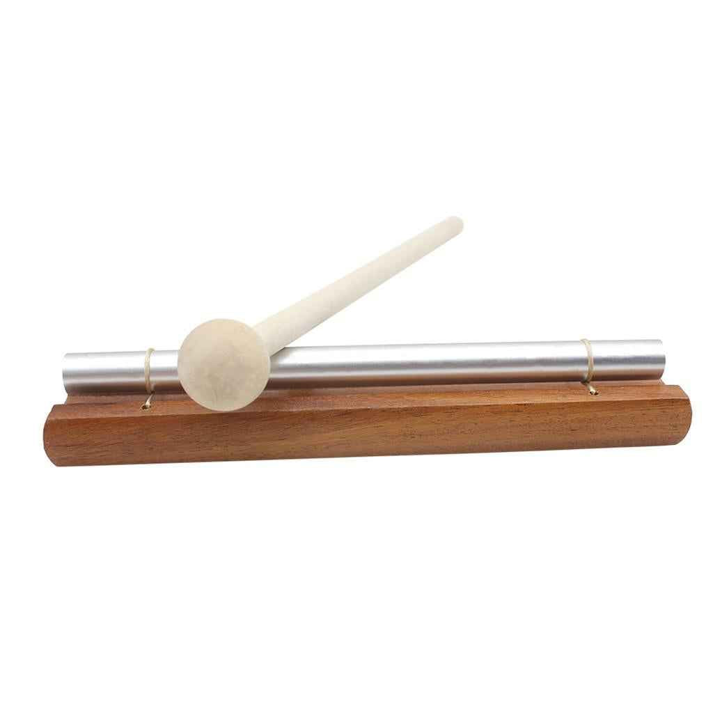 Solo Chime on Wooden Base w/ Mallet Single Rod for Yoga Meditation Energy