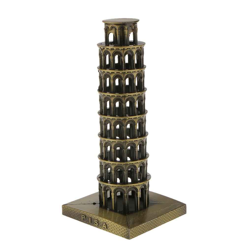 Leaning Tower of Pisa Model Famous Building Metal Craft Furnishing Article
