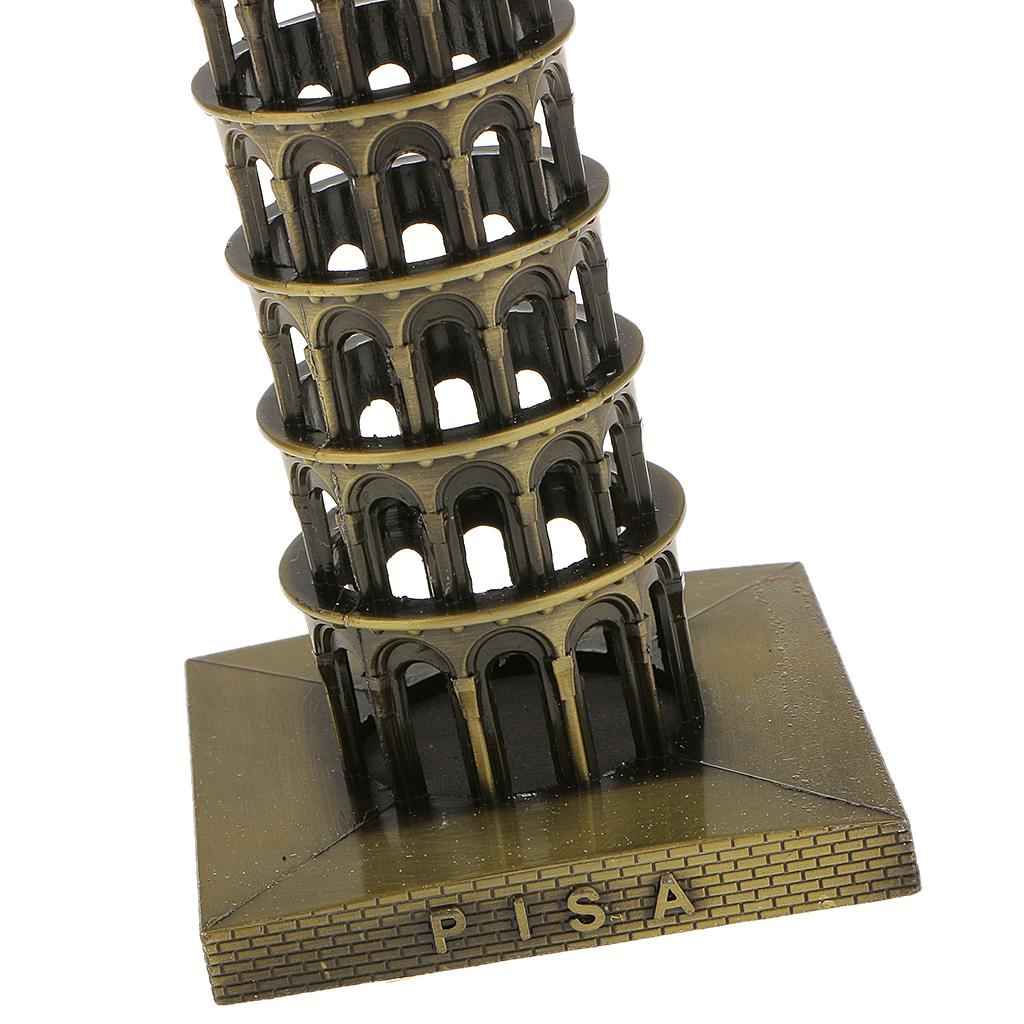 Leaning Tower of Pisa Model Famous Building Metal Craft Furnishing Article