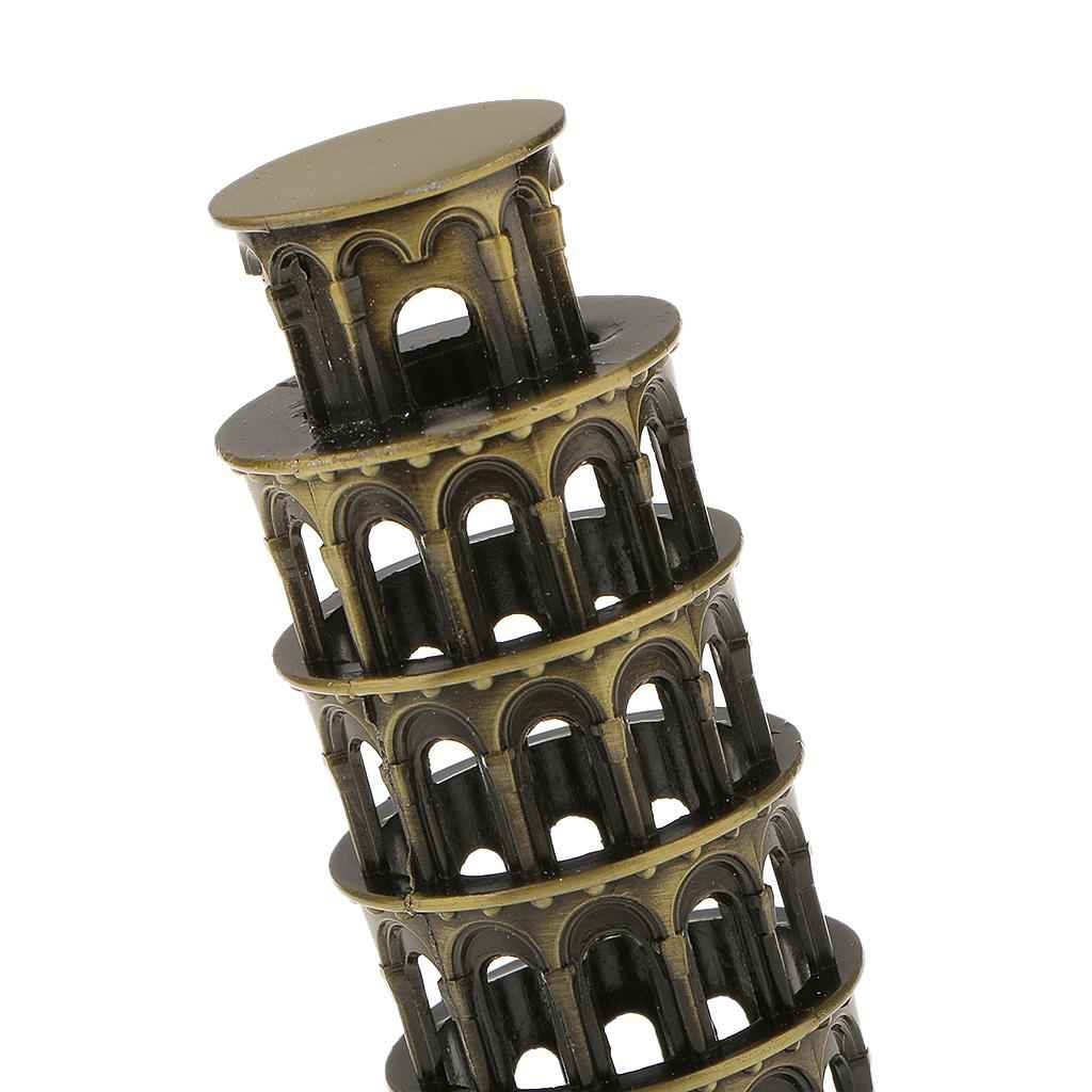 Leaning Tower of Pisa Model Famous Building Metal Craft Furnishing Article