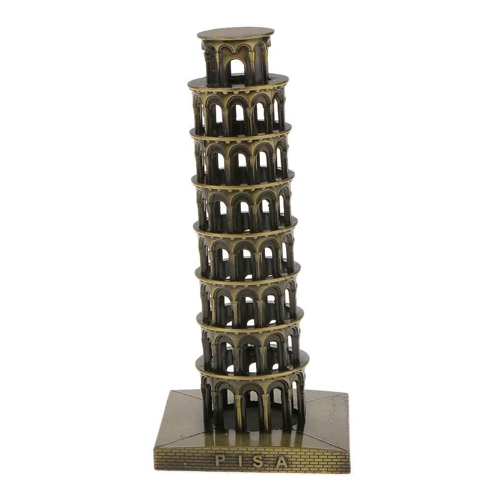 Leaning Tower of Pisa Model Famous Building Metal Craft Furnishing Article