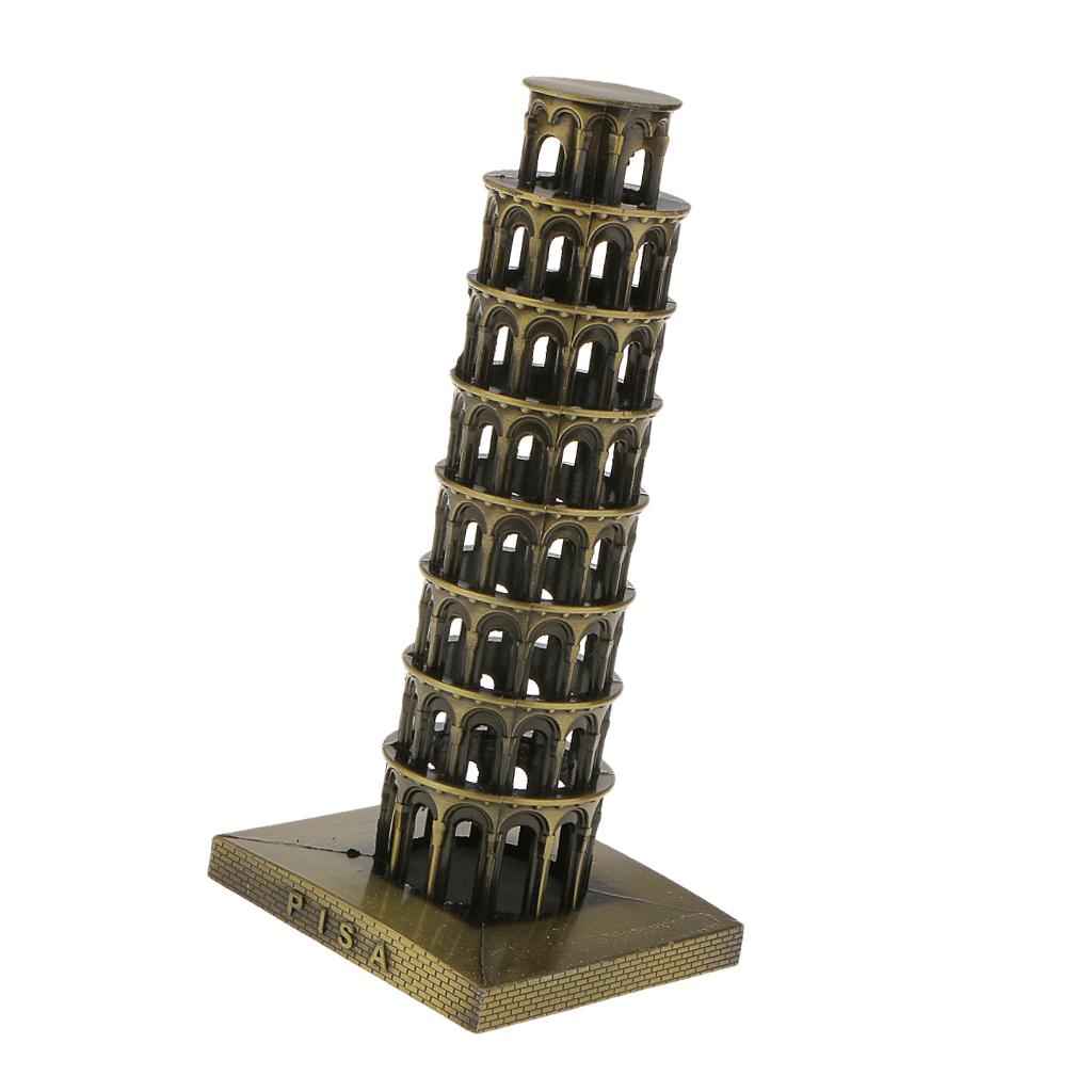 Leaning Tower of Pisa Model Famous Building Metal Craft Furnishing Article