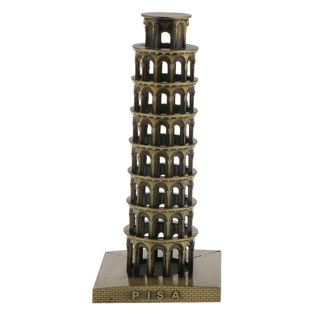 Leaning Tower of Pisa Model Famous Building Metal Craft Furnishing Article