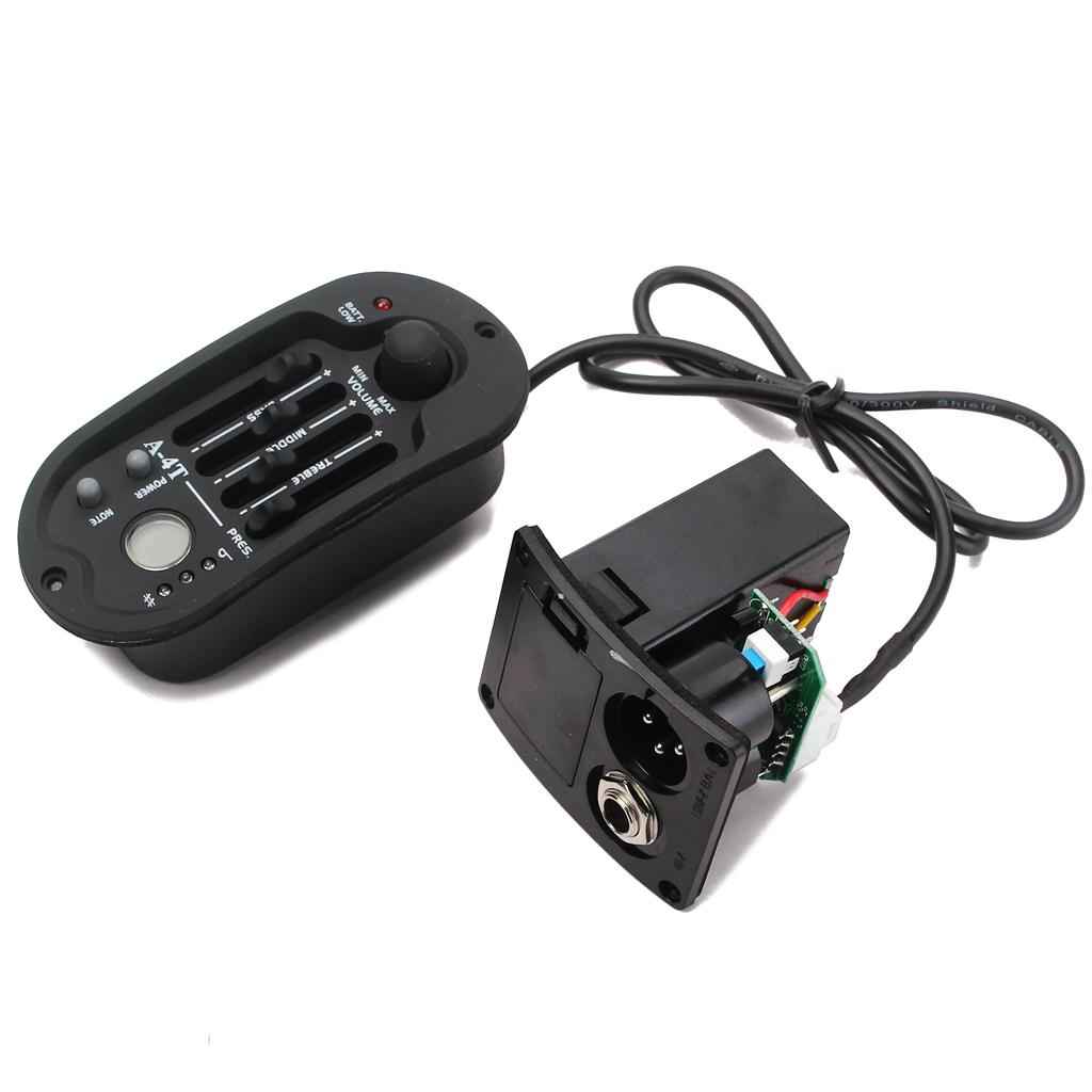 4 Band A-4T EQ Folk Guitar Preamp Equalizer Piezo Pickup with LCD Tuner 10cm