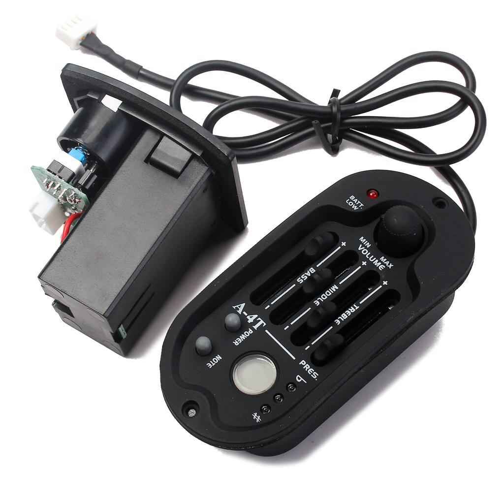 4 Band A-4T EQ Folk Guitar Preamp Equalizer Piezo Pickup with LCD Tuner 10cm