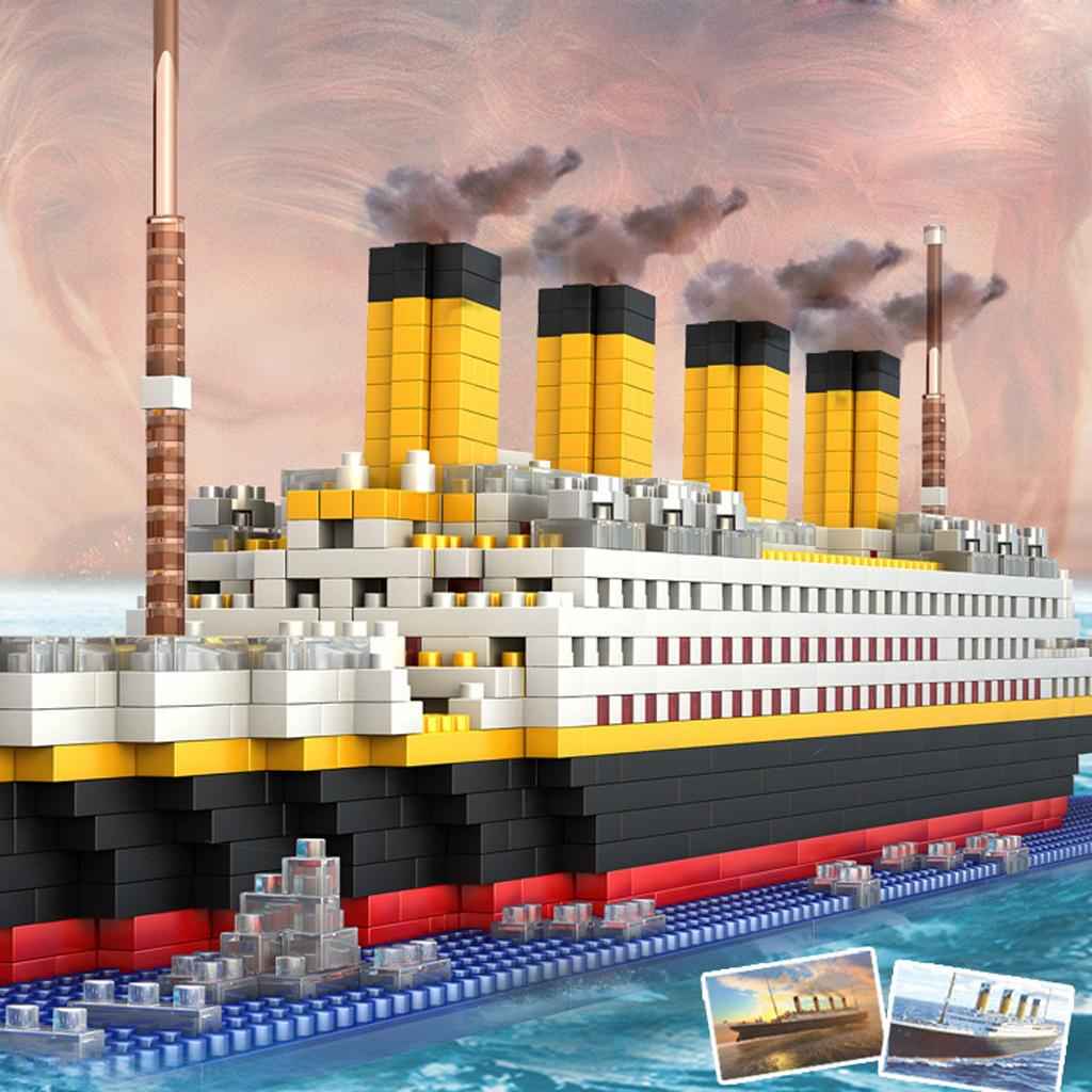 1860pcs Grand Titanic Building Blocks Kit Ship Model Kids Toy Gift