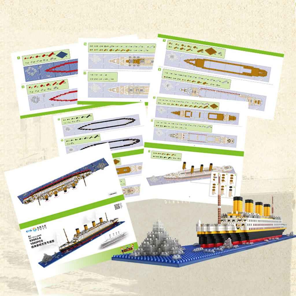 1860pcs Grand Titanic Building Blocks Kit Ship Model Kids Toy Gift