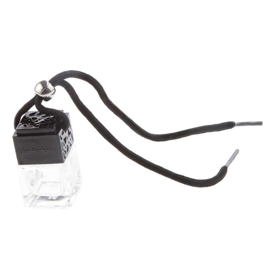 Black Glass Empty Perfume Bottle Pendant Air Freshener Car Hanging 200Pcs