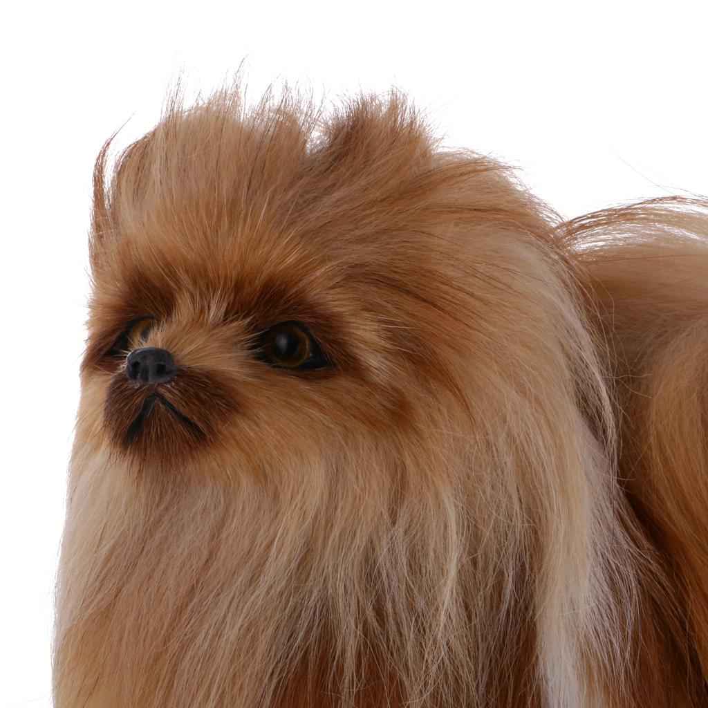 Cute Realistic Plush Simulation Animal Model  Lifelike Dog comfortable Handcraftfor Home Decoration Desktop Decor Kids Toy Gift