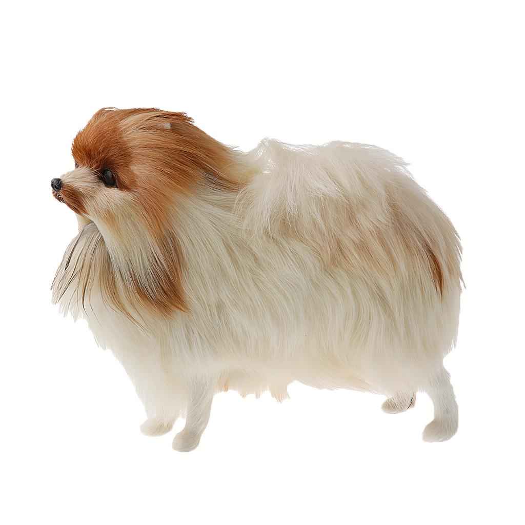 Cute Realistic Plush Simulation Animal Model  Lifelike Dog comfortable Handcraftfor Home Decoration Desktop Decor Kids Toy Gift