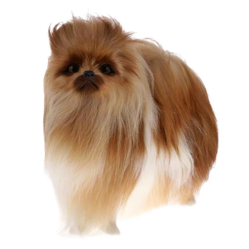 Cute Realistic Plush Simulation Animal Model  Lifelike Dog comfortable Handcraftfor Home Decoration Desktop Decor Kids Toy Gift