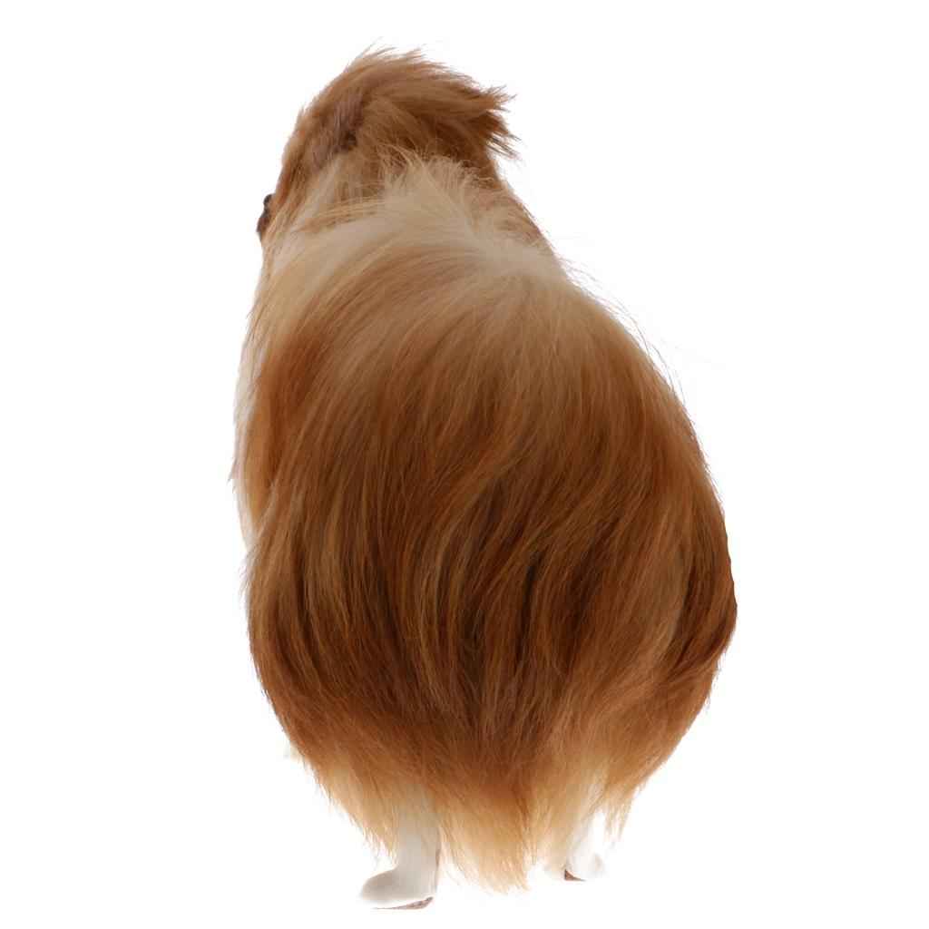 Cute Realistic Plush Simulation Animal Model  Lifelike Dog comfortable Handcraftfor Home Decoration Desktop Decor Kids Toy Gift