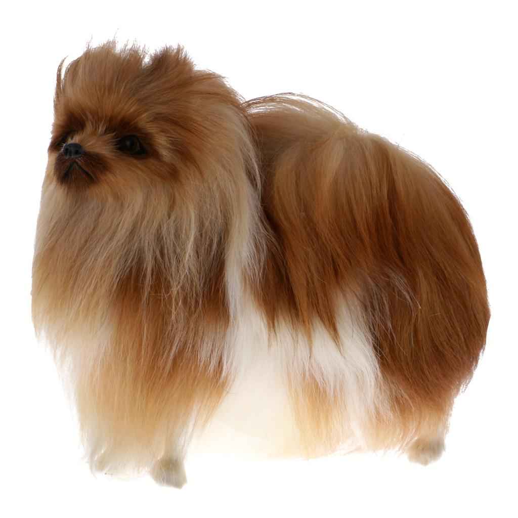 Cute Realistic Plush Simulation Animal Model  Lifelike Dog comfortable Handcraftfor Home Decoration Desktop Decor Kids Toy Gift