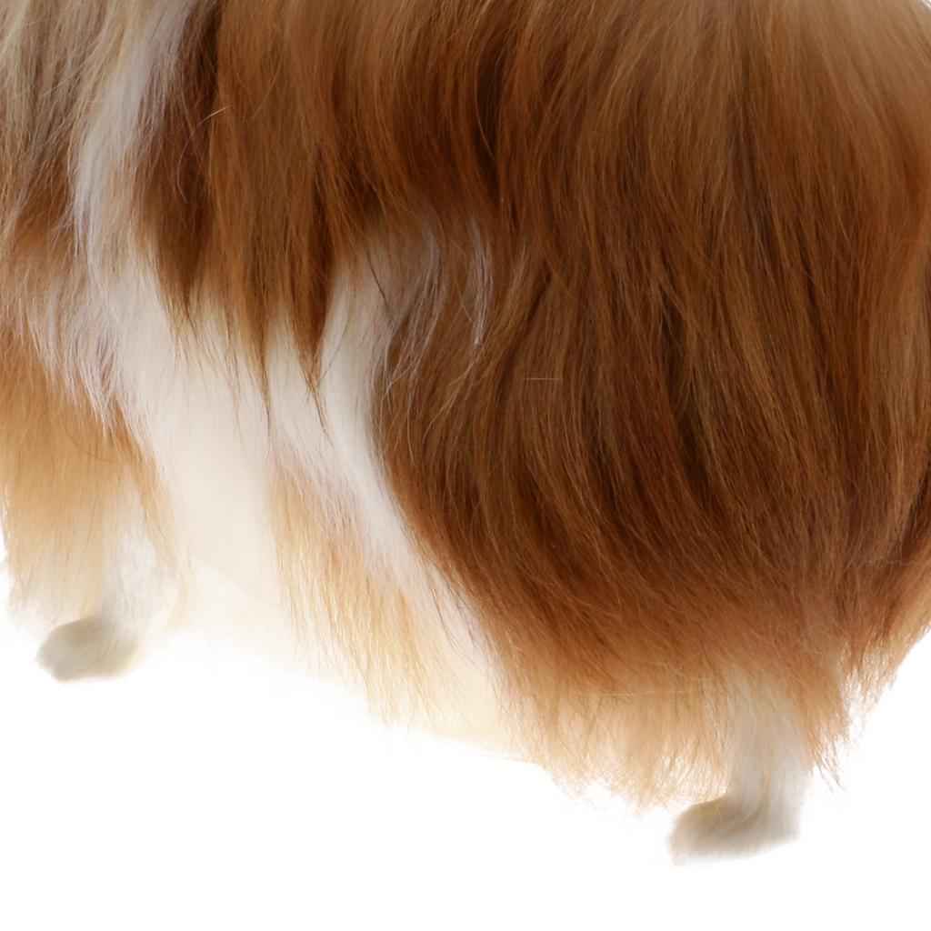 Cute Realistic Plush Simulation Animal Model  Lifelike Dog comfortable Handcraftfor Home Decoration Desktop Decor Kids Toy Gift