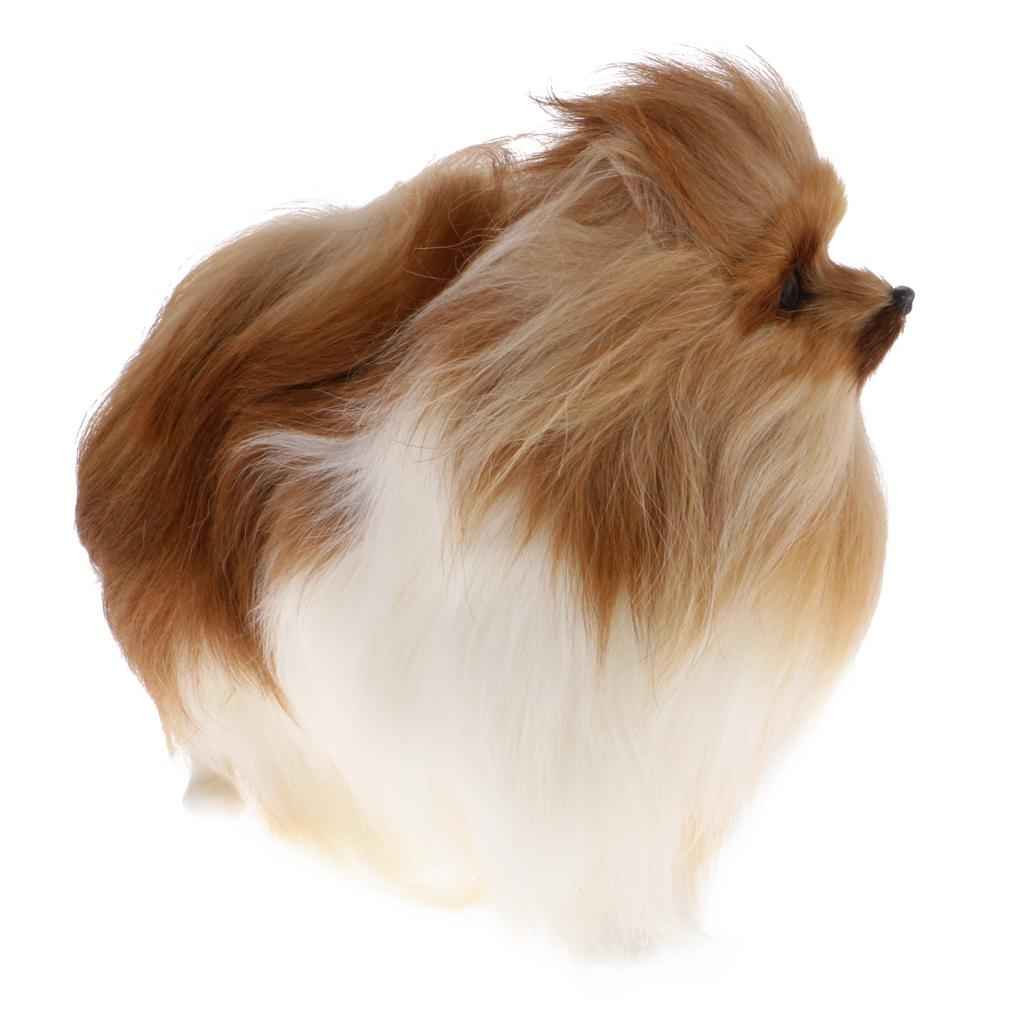 Cute Realistic Plush Simulation Animal Model  Lifelike Dog comfortable Handcraftfor Home Decoration Desktop Decor Kids Toy Gift