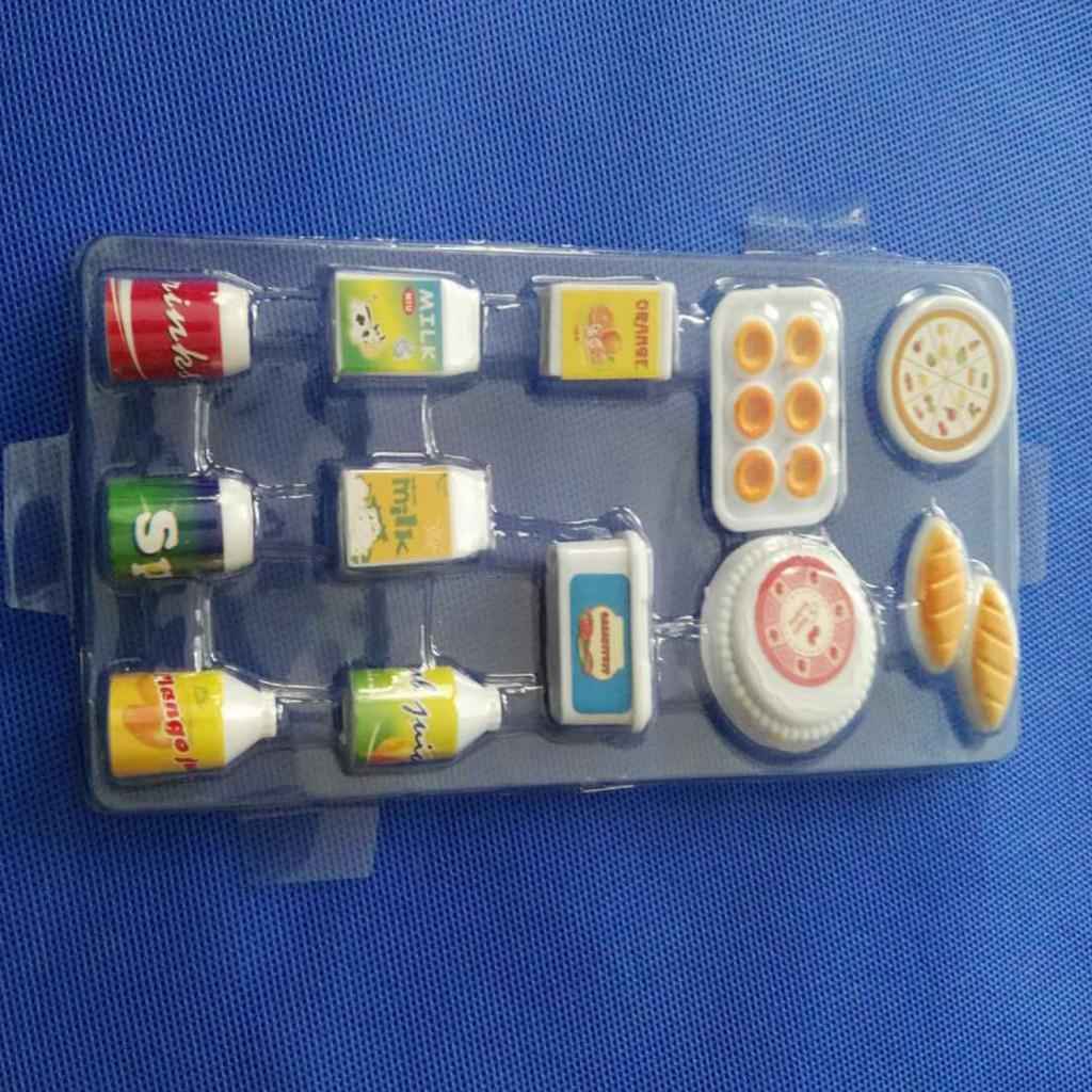 12Pcs Dollhouse Miniature Juice Milk Drinks Food Set for Dolls