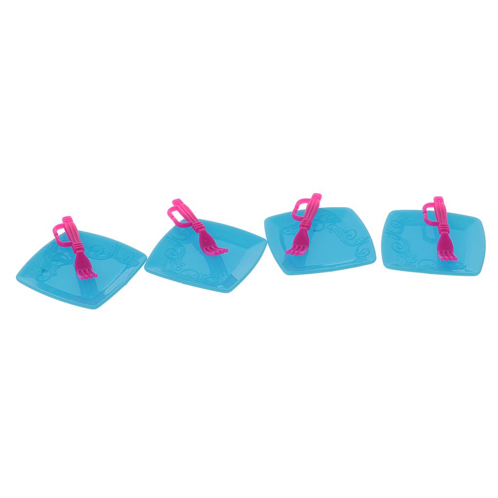 30Pcs Dollhouse Miniature Kitchen Tableware Juice Milk Food for Barbie Dolls