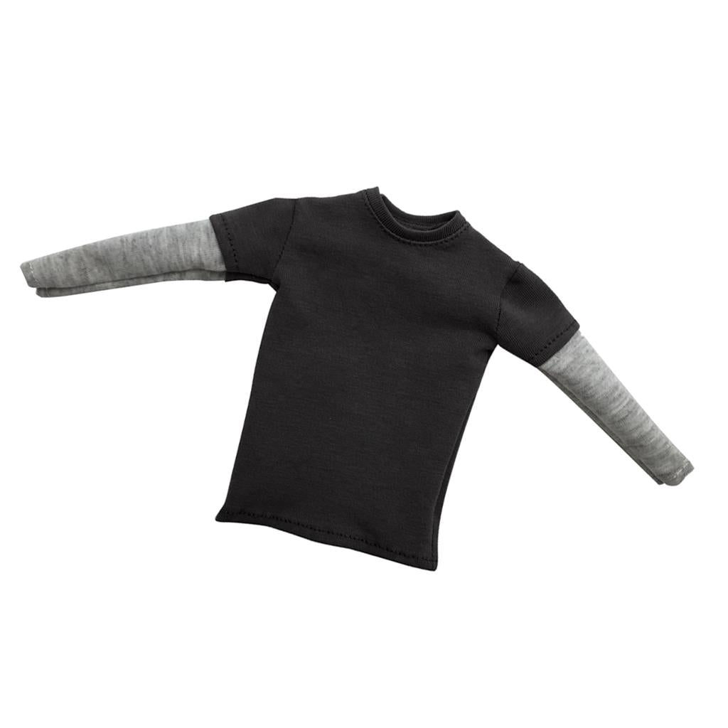 2 Pieces 1/6 Scale Mens Double Sleeve Long T-shirt for 12'' Action Figure