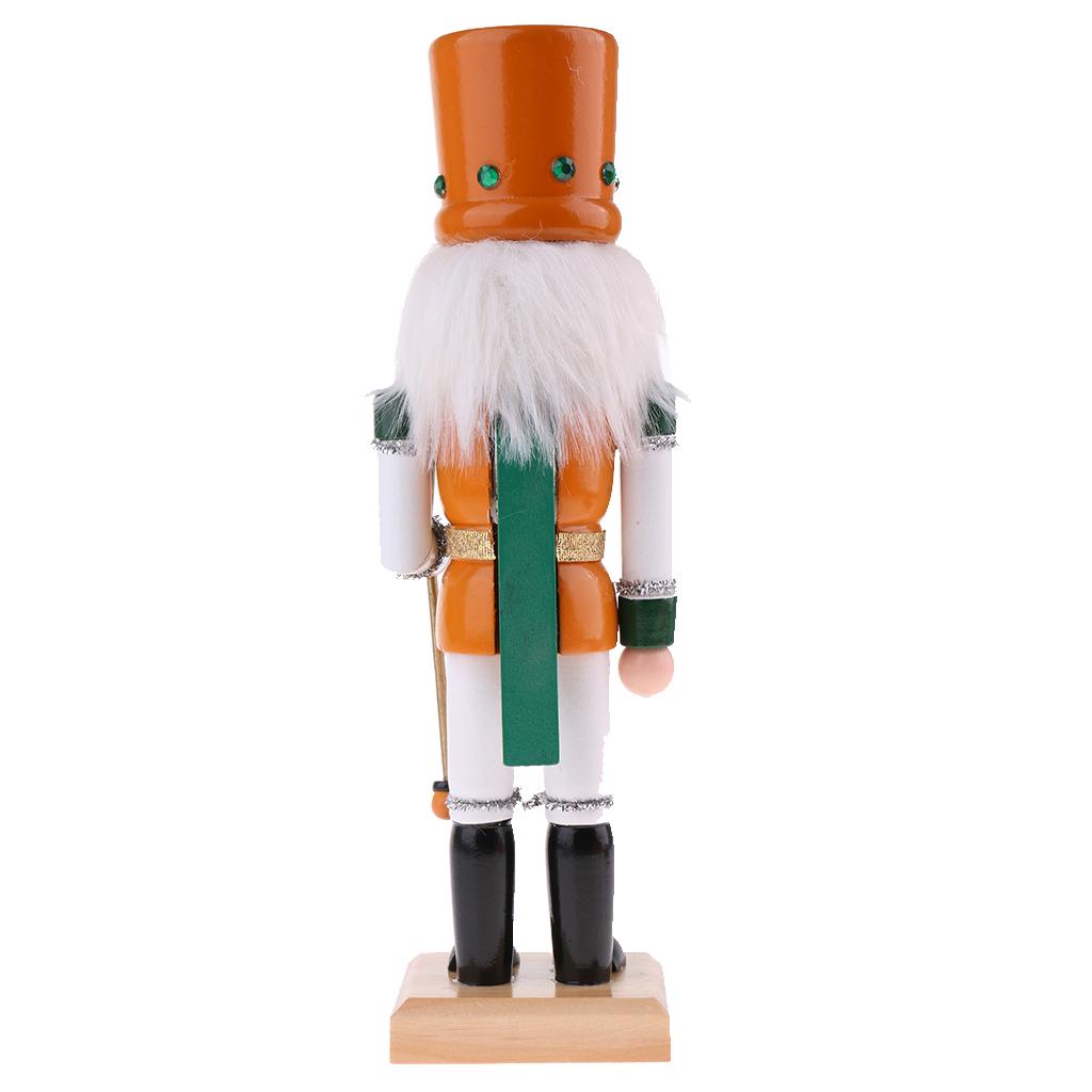 2PCS 25cm Wooden Cake Soldier Nutcracker Figurine Puppet Xmas Ornaments