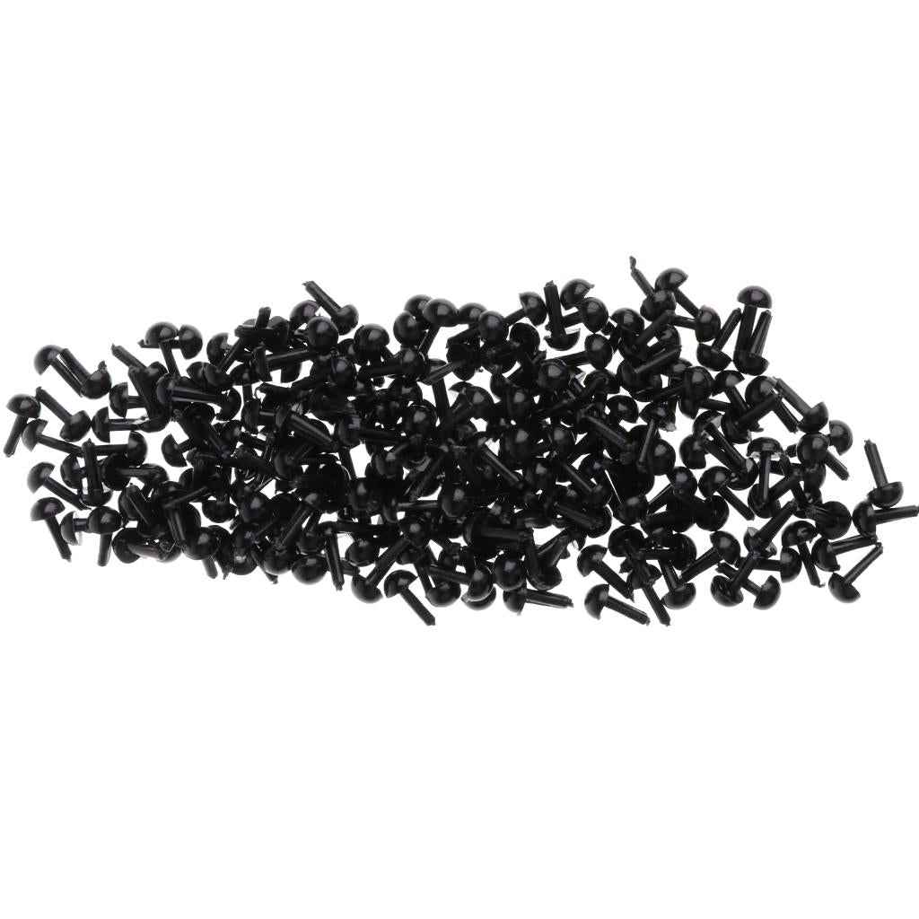 200 Pieces Black Plastic Safety Eyes for Teddy Bear Doll Animal Toys 3MM