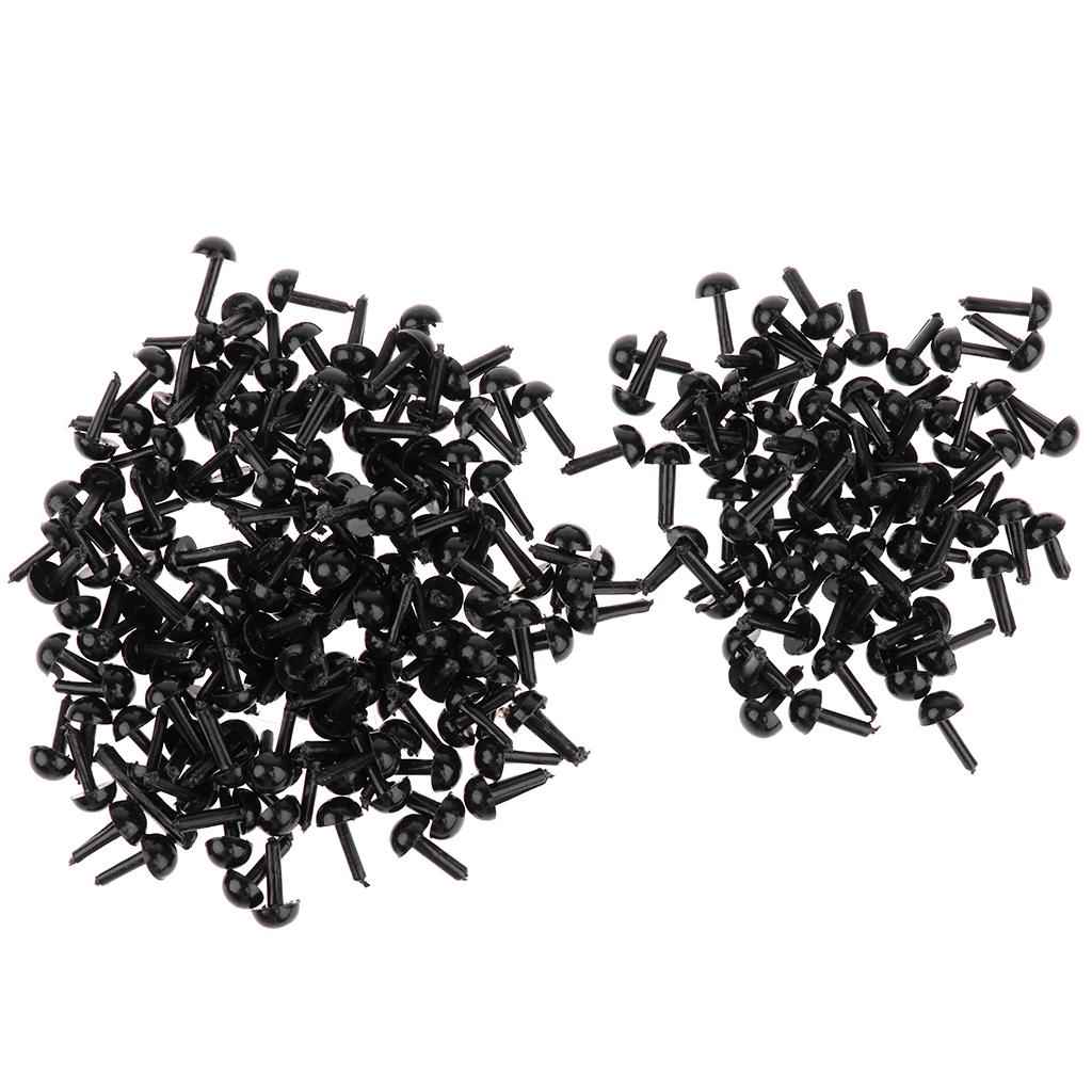 200 Pieces Black Plastic Safety Eyes for Teddy Bear Doll Animal Toys 3MM