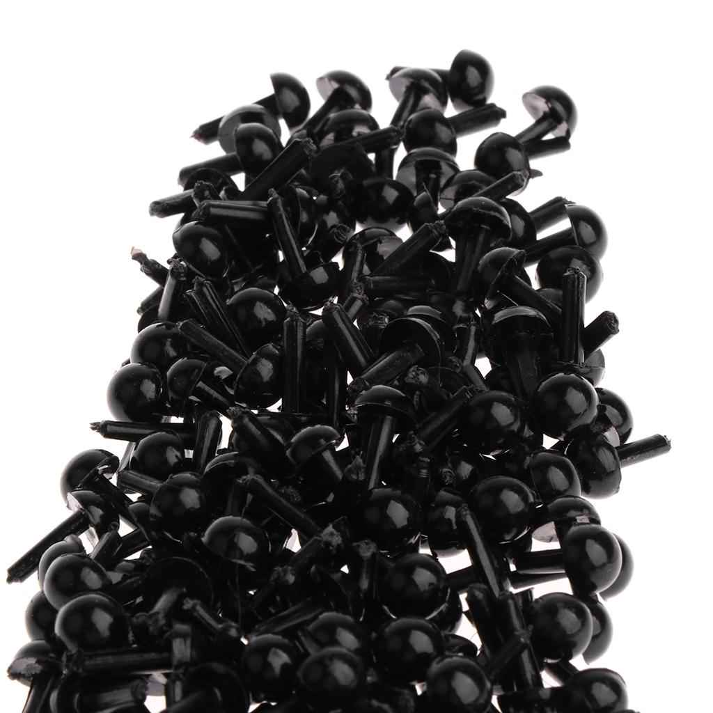 200 Pieces Black Plastic Safety Eyes for Teddy Bear Doll Animal Toys 3MM